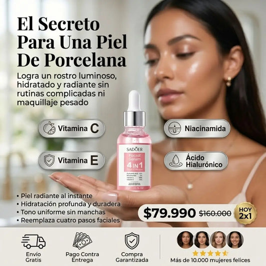 Serum 4 en 1 "hidrata, ilumina y mejora la textura”